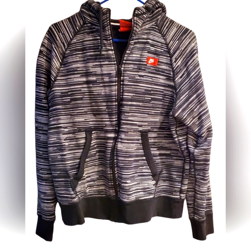 Nike Men’s‎ Speed Stripe Hoodie Sweatshirt Jacket Black/White Size MEDIUM